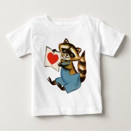 Retro Raccoon Alla hjärtans dag Tee Shirt