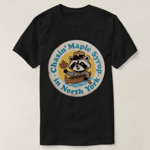 Retro Raccoon Canoe North York T Shirt