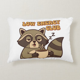 Retro Raccoon Low Energy Club Rectangular Pillow Prydnadskudde
