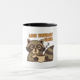 Retro Raccoon Low Energy Color Inside Mug Mugg