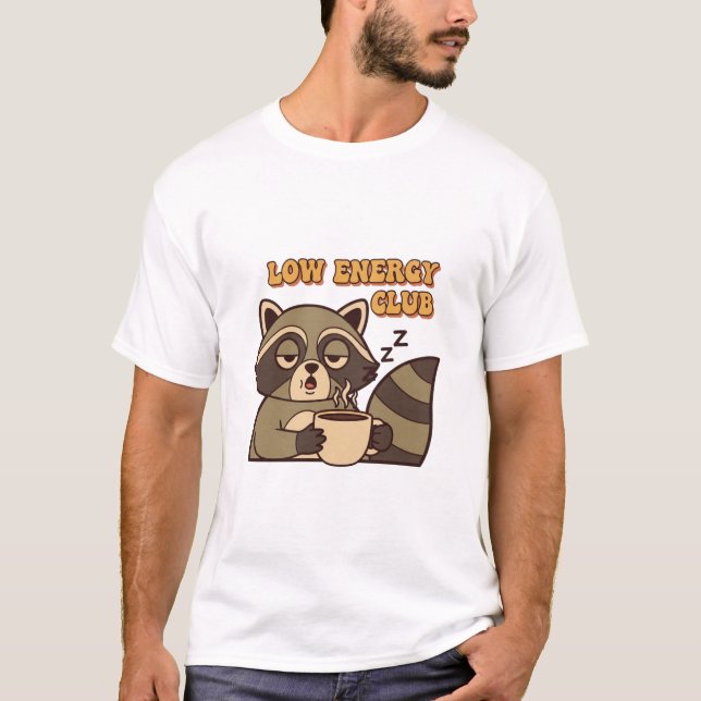 Retro Raccoon Low Energy Men’s Graphic T-Shirt (Framsida)