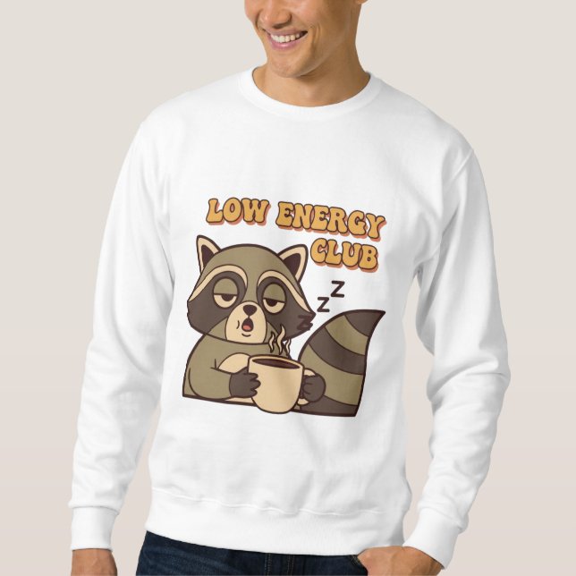 Retro Raccoon Low Energy Men’s Sweatshirt (Framsida)