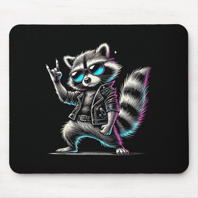 Retro Raccoon Rock Music Funny Gift For Men Women  Musmatta (Framsidan)