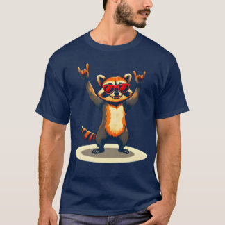 Retro Raccoon Rock Music Funny Raccoon Rockrash vi T Shirt
