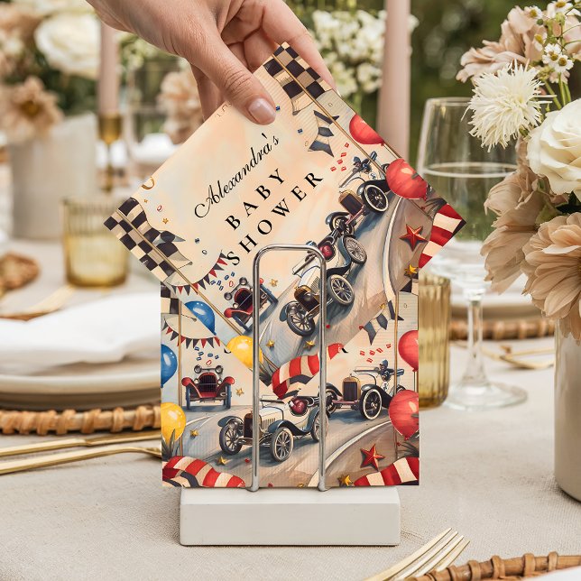 Retro Race Car Baby Shower Pappersservett (Skapare uppladdad)