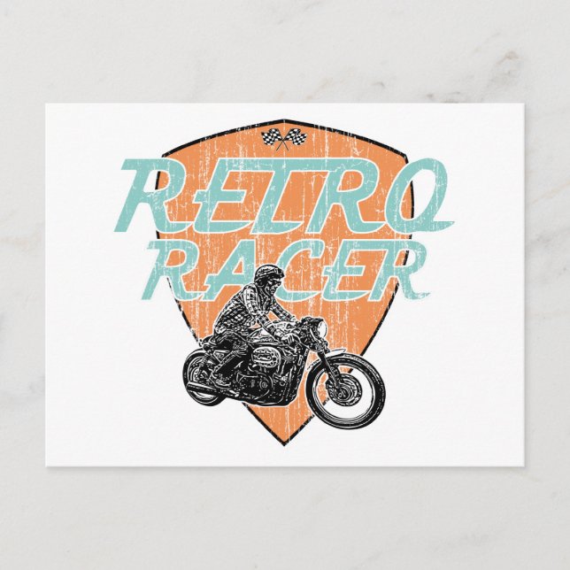 Retro racer vykort (Framsida)