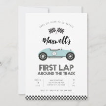 Retro Racingbil Första Varvet Runt Banan Födelseda