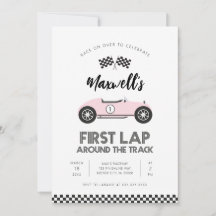 Retro Racingbil Första Varvet Runt Banan Födelseda
