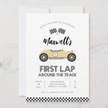 Retro Racingbil Första Varvet Runt Banan Födelseda