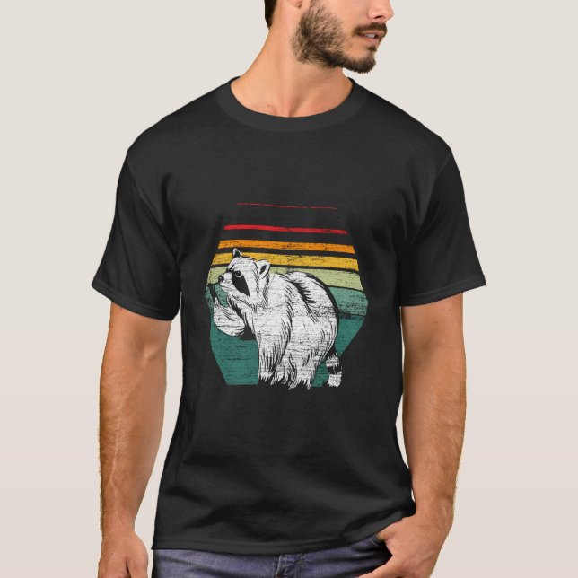 Retro Racoon T Shirt (Framsida)