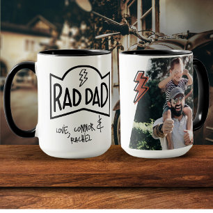 Retro Rad Pappa Gift från Kids Photo Trendig Snygg Mugg