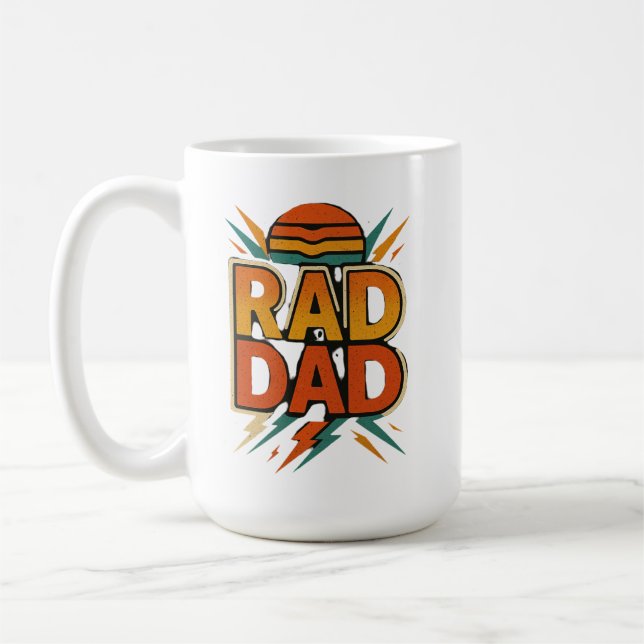 Retro Rad Pappa - Vintage Solnedslag Bult Desi Kaffemugg (Vänster)