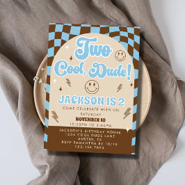 Retro Rad Two Coola Boy 2 Birthday Party Inbjudningar