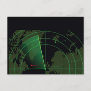 Retro Radar Skärm Vykort