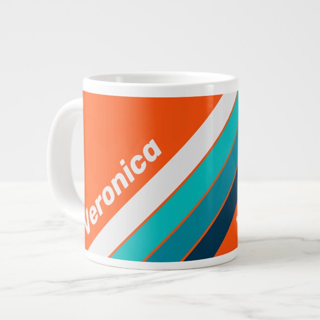 Retro räddningsremsor med namn jumbo mugg (Framsida vänster)