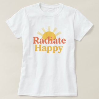 Retro Radiate Glad Solsken Typografi T Shirt