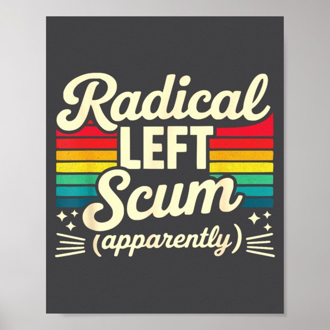 Retro Radical Left S Apparently Litical Sarcastic  Poster (Framsidan)