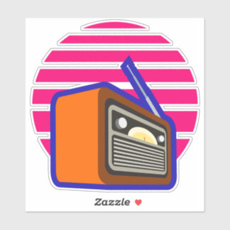 Retro Radio-dekal | Grafik för vintageklassisk mus Klistermärken