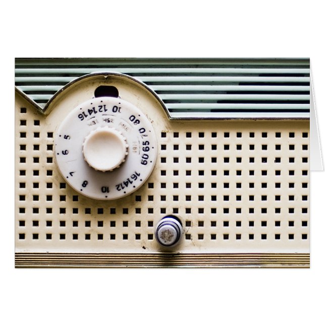 Retro-radio Hälsningskort (Framsidan Horizontal)