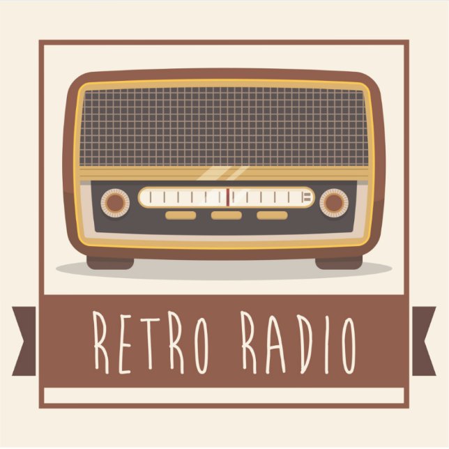 Retro-radio Klistermärken (Framsida)