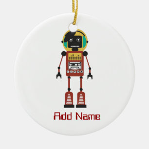 Retro Radio Robot Julgransprydnad Keramik