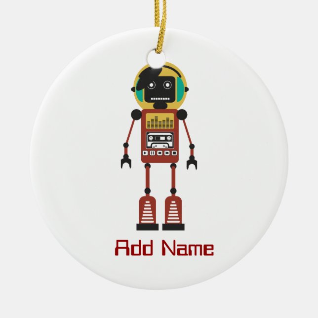 Retro Radio Robot Julgransprydnad Keramik (Framsidan)