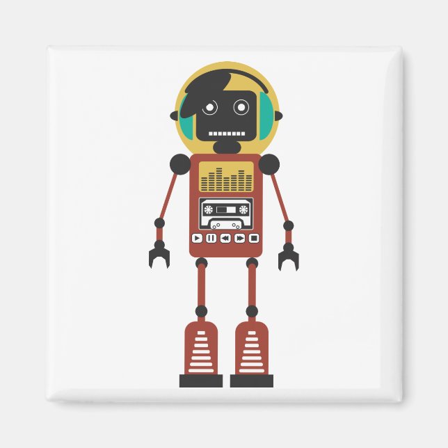 Retro Radio Robot Magnet (Framsidan)