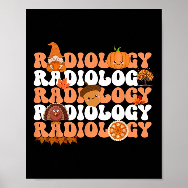 Retro Radiology Pumpkin Radiolog Xray faller mer ä Poster (Framsidan)