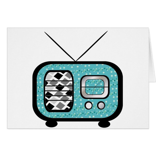 Retro radiosände hälsningskort (Framsidan Horizontal)