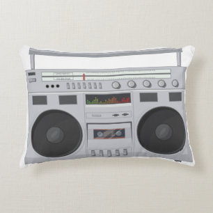 Retro radiosände och kassettmusikuppsättningen prydnadskudde