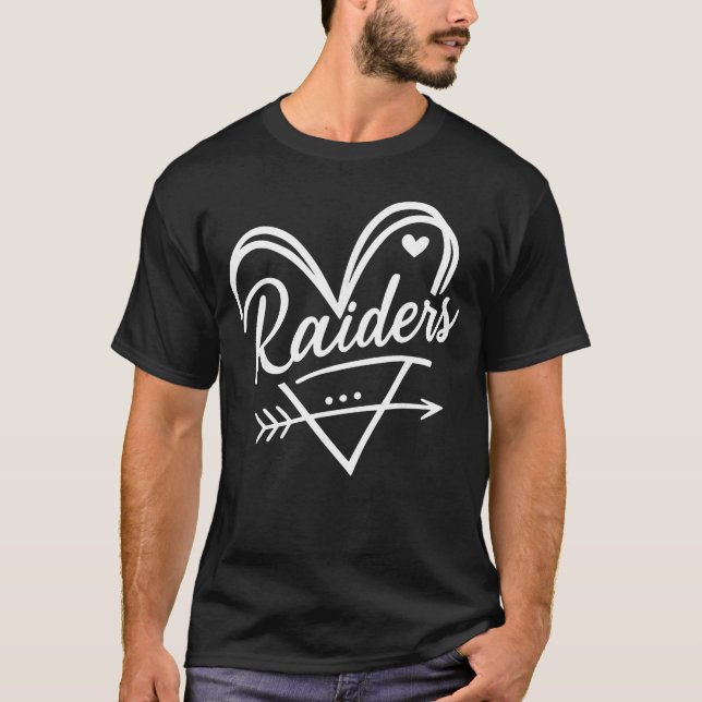 Retro Raiders Heart Gift for Men Women Kid Boy Gir T Shirt (Framsida)