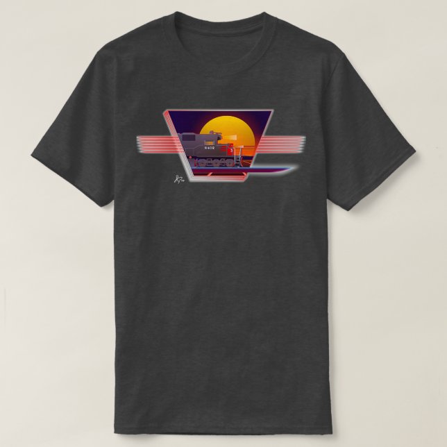 Retro Railroad-regummerad T Shirt (Design framsida)
