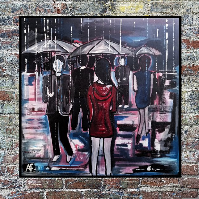 Retro Rain Painting by Alfred Fox Canvastryck (Skapare uppladdad)