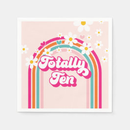 Retro Rainbow 10:e födelsedag totalt tio Pappersservett