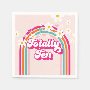 Retro Rainbow 10:e födelsedag totalt tio Pappersservett