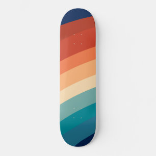 Retro Rainbow #1 #minimum #decor #art Mini Skateboard Bräda 18,5 Cm