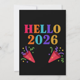 Retro Rainbow 2026 Party Poppers Celebrate Fun Inbjudningar