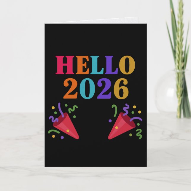 Retro Rainbow 2026 Party Poppers Firar Kul Inbjudan (Framsida)
