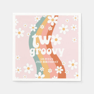 Retro Rainbow 2 Groovy Daisy Pappersservett