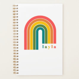 Retro Rainbow 5 Brev Namn Personlig