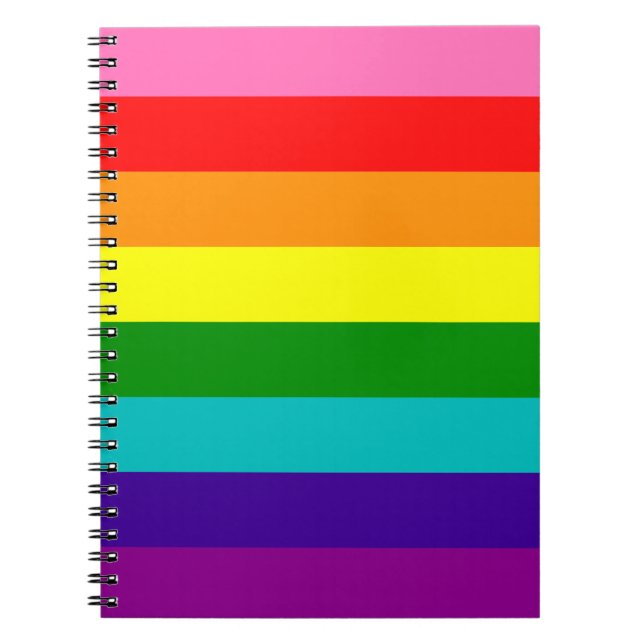 Retro Rainbow 8, Pride Anteckningsbok (Framsidan)