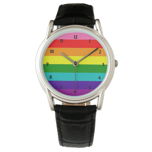 Retro Rainbow 8, Pride Armbandsur (Framsida)