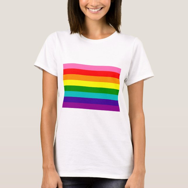 Retro Rainbow 8, Pride T Shirt (Framsida)