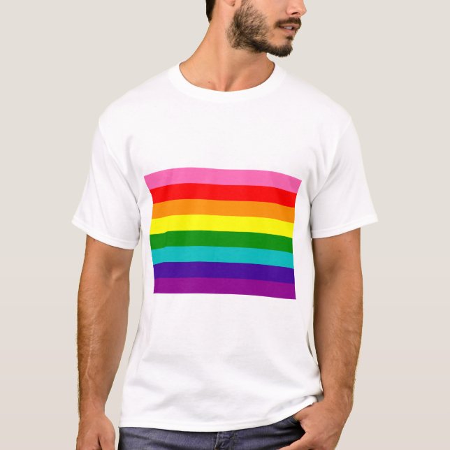 Retro Rainbow 8, Pride T Shirt (Framsida)