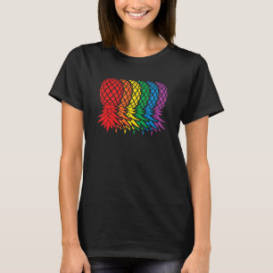Retro Rainbow ananas uppåt och nedåt ananas Swi T Shirt