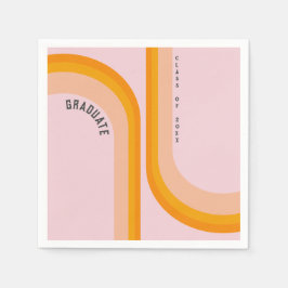 Retro Rainbow Arch Photo Studenten Pappersservett