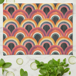 Retro Rainbow Arches Kitchen Towel Kökshandduk
