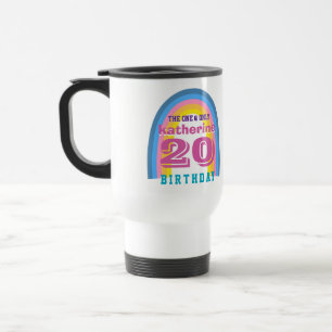 Retro Rainbow Årlig Födelsedags Kaffe Mugg