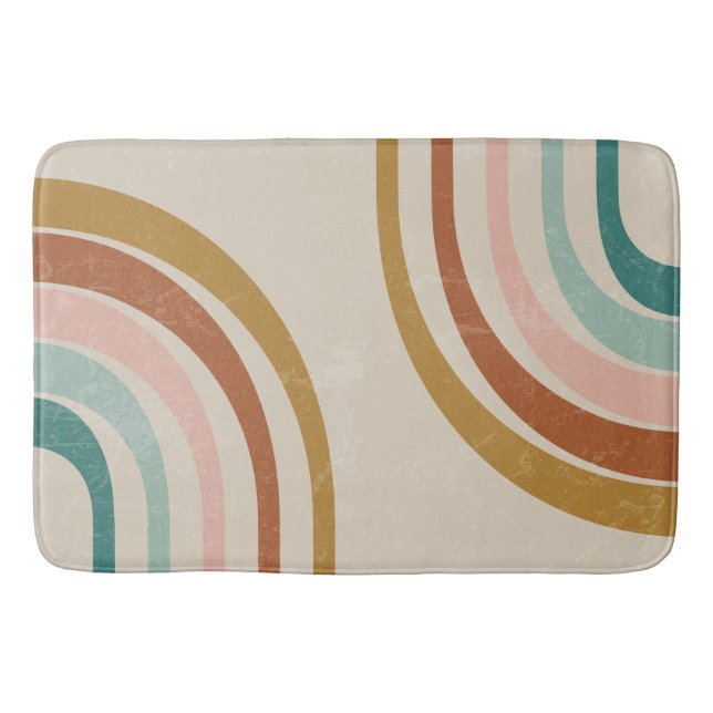 Retro Rainbow Bath Mat Badrumsmatta (Framsidan)