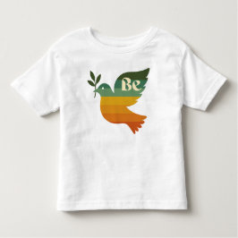 Retro Rainbow Be Peace Dove Toddler Tshirt T Shirt
